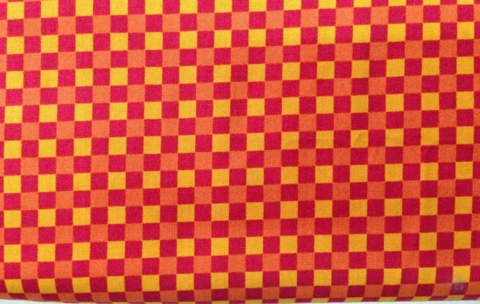 Tela de Patchwork de Cuadros Rojos, Naranja y Amarillo - Conchi Berguño