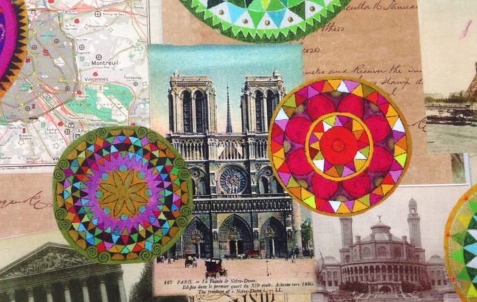 Half Panamá con Estampado Digital de Mandalas y fotos de París, Notre Dame - Conchi Berguño