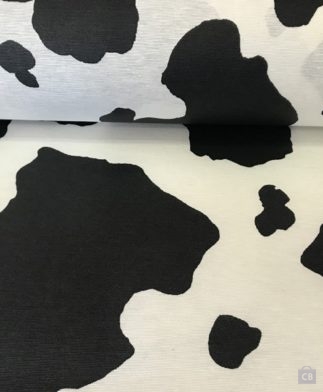 Tela de Mantel Resinado Loneta Estampado Manchas de Vaca - Detalle de la pieza - Conchi Berguño
