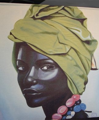 Mural Retrato Mujer Africana - Detalle - Conchi Berguño