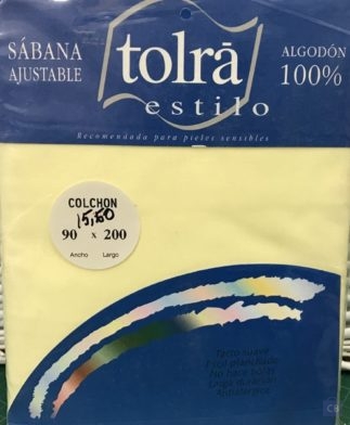 Sábana Bajera Cama 90 Algodón 100% Color Amarillo Pastel de Tolrá Estilo - Conchi Berguño