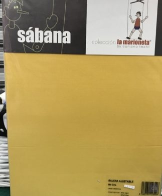 Sábana Bajera Cama 90 Mezcla Amarillo Mostaza La Marioneta - Conchi Berguño