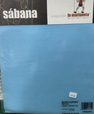 Sábana Bajera Cama 90 Mezcla Azul Turquesa La Marioneta - Conchi Berguño