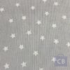 Tejido Piqué de Canutillo Azul con Estrellas en Color Blanco - Conchi Berguño