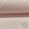 Tela Piqué de Canutillo Rosa con Estrellas en Color Blanco - Conchi Berguño
