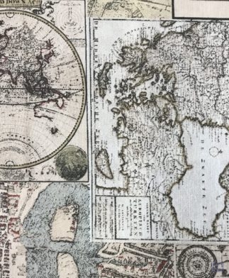 Tela de Mantel Resinado Mapa Antiguo - Detalle de los dibujos - Conchi Berguño