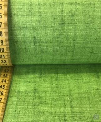 Tela de Mantel Resinado Verde Hierba Jaspeado - Detalle de la cinta métrica como referencia - Conchi Berguño