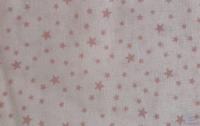 Tela de Patchwork Star Fondo Blanco Estrella Rosa Claro - Conchi Berguño