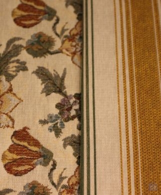 Combinación de cretonas - Telas de flores con tela de rayas