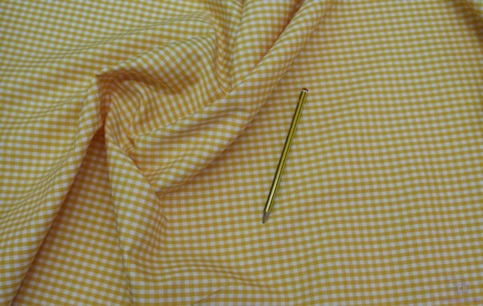 Tela Vichy Amarillo cuadro mediano 5 mm - Conchi Berguño