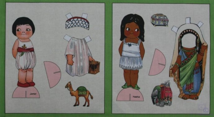 Tela mariquitas de distintas etnias version1 - Detalle figuras derecha